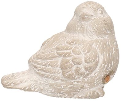 Tuinbeeld mus vogel - wit - 8 cm - Tuin decoratie dieren beelden