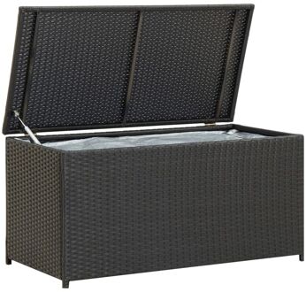 Tuinbox 100x50x50 cm poly rattan zwart