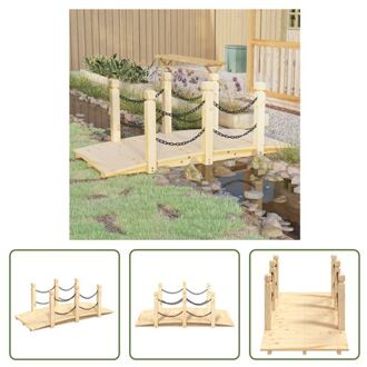 Tuinbrug - - Tuinaccessoires - 150x67x56 cm - Massief vurenhout Bruin