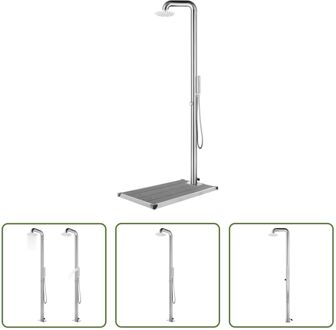 Tuindouche - RVS - Grijs - 230 cm - 25 cm hoofddouche - 1.5 m handdouche - HKC basis