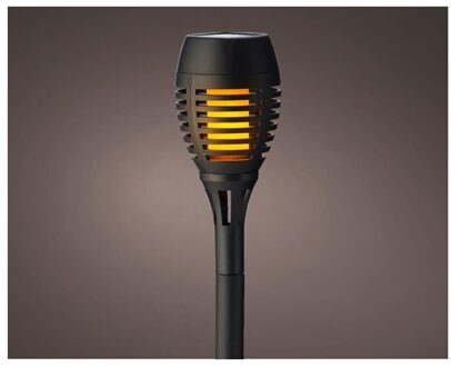 Tuinfakkels - 4x stuks - Solar licht - zwart - vlameffect - 27 cm - Fakkels