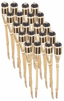 Tuinfakkels voor lampenolie - 20x stuks - 60 cm - bamboe hout - buiten - navulbaar