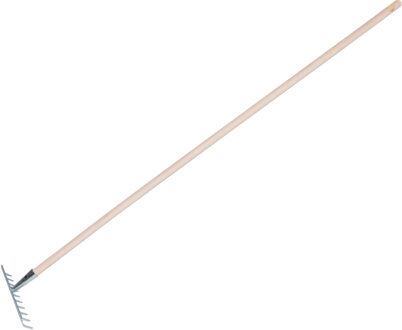 Tuinhark - verzinkt metaal - 10 tanden - 25 cm - inclusief steel 130 cm