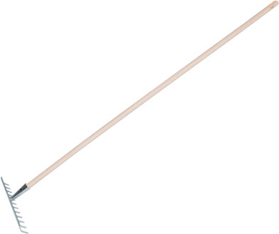Tuinhark - verzinkt metaal - 12 tanden - 30 cm - inclusief steel 120 cm