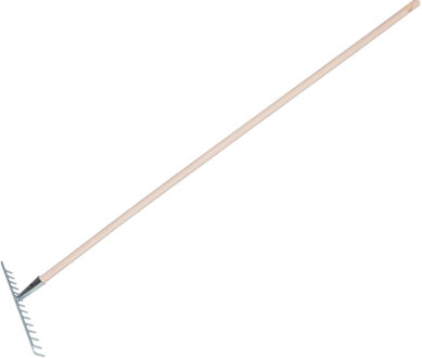 Tuinhark - verzinkt metaal - 14 tanden - 35 cm - inclusief steel 140 cm
