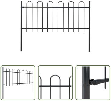 Tuinhek - Decoratief Stalen Hek - 170 x 130 cm - Zwart