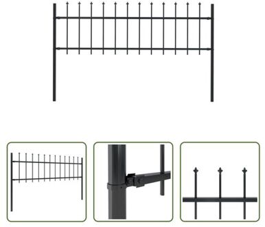 Tuinhek - Decoratieve Stalen Omheining - 170x110 cm (LxH) - Inclusief montagematerialen - Zwart