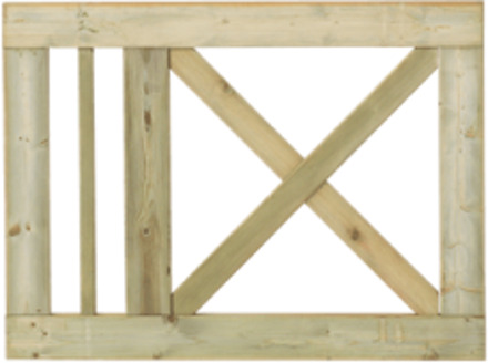 Tuinhek - Poort Met Kruis Slot 100 x 75 CM Black