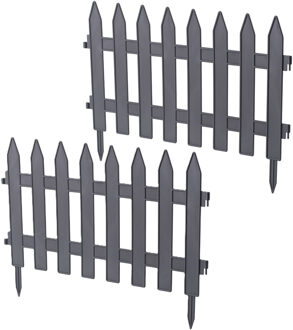 Tuinhekjes - 21x stuks - kunststof - 960 cm - antraciet - borderrand - tuinafscheiding