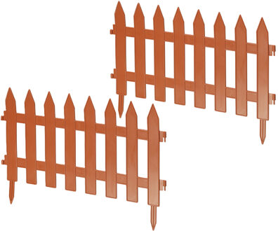 Tuinhekjes - 21x stuks - kunststof - 960 cm - terracotta - borderrand - tuinafscheiding