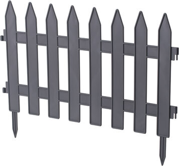 Tuinhekjes - 7x stuks - kunststof - 320 cm - antraciet - borderrand - tuinafscheiding