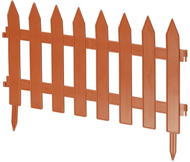 Tuinhekjes - 7x stuks - kunststof - 320 cm - terracotta - borderrand - tuinafscheiding