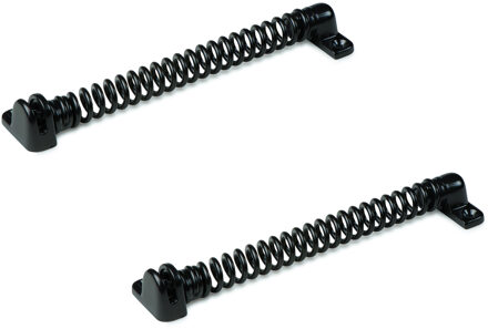 Tuinhekveer - 2x - staal - zwart - gelakt - 20 cm - heksluitingen / deursluiters