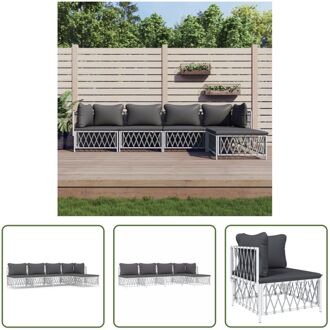 Tuinhoekbank - Comfort - Loungeset - 72 x 72 x 66 cm - Geweven stof Wit