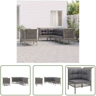 Tuinhoekbank Grijs - PE-rattan - 65 x 65 x 75 cm - Weerbestendig materiaal