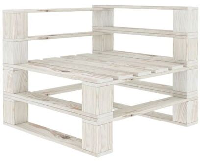 Tuinhoekbank pallet hout wit