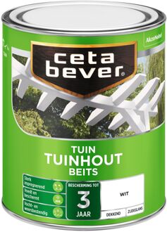 tuinhout beits dekkend zijdeglans 300 wit - 750 ml.