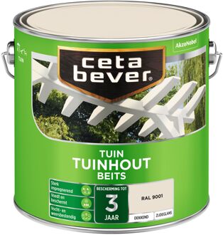 Tuinhout Beits - Dekkend Zijdeglans - RAL 9001 - 2,5L