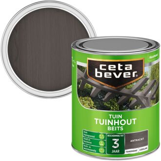 tuinhout beits transparant zijdeglans antraciet 034 - 750 ml.