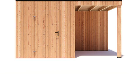 tuinhuis Kubix Douglas 250 x 250 cm + 200 cm overkapping