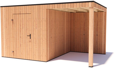 tuinhuis Kubix Douglas 250 x 300 cm + 200 cm overkapping