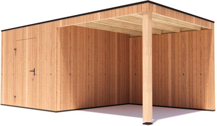 tuinhuis Kubix Douglas 300 x 300 cm + 300 cm overkapping