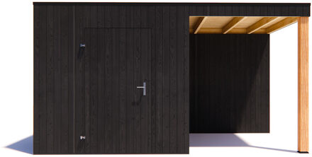 tuinhuis Kubix Vuren ZWART 250 x 250 + 200 cm overkapping