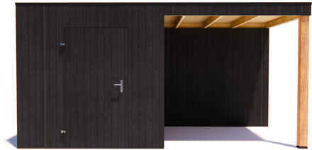 tuinhuis Kubix Vuren ZWART 250 x 250 + 250 cm overkapping