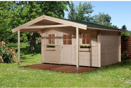 Tuinhuis Met Overkapping 135 Gr1 300x380cm