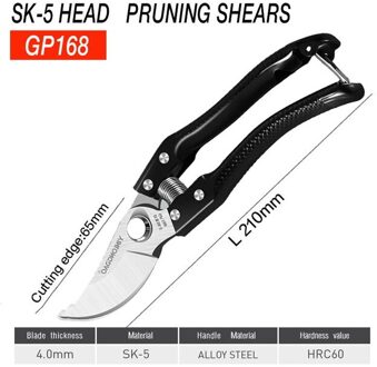 Tuinieren Snoeischaar Rvs Schaar Enten Fruit Takken Bloem Trimmen Gereedschap Thuis Set Diy Gereedschap zwart