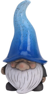 Tuinkabouter gnoom met blauwe muts 23 cm