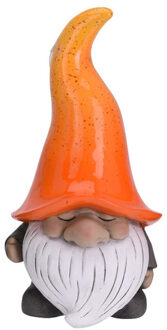 Tuinkabouter gnoom met oranje muts 23 cm
