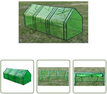 Tuinkas 240x90x90 cm - Groen - PVC - Gepoedercoat stalen frame