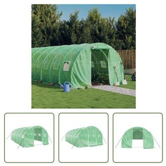 tuinkas - 6x3x2m - polyethyleen en gegalvaniseerd staal - groen