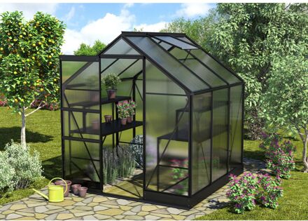 Tuinkas Apollo 3800 - Polycarbonaat 6mm - Zwart - 195x199x207 Cm