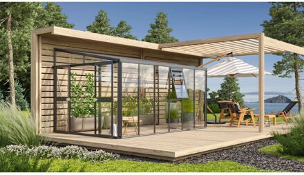 Tuinkas Athena 10200 - Veiligheidsglas 10mm - Zwart - 266x397x239cm