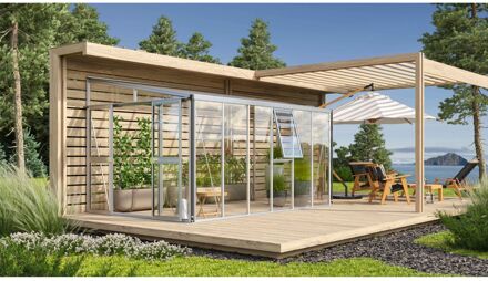 Tuinkas Athena 10200 - Veiligheidsglas 3 Mm En Polycarbonaat 10 Mm - Aluminium - 266x397x239 Cm