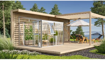 Tuinkas Athena 7000 - Veiligheidsglas 3mm En Polycarbonaat 10mm - Aluminium - 266x271x239cm