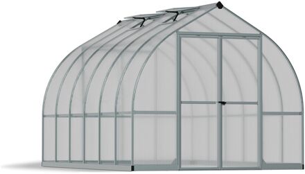 Tuinkas Bella 8x12 - Polycarbonaat - Zilver - 244x364x219cm