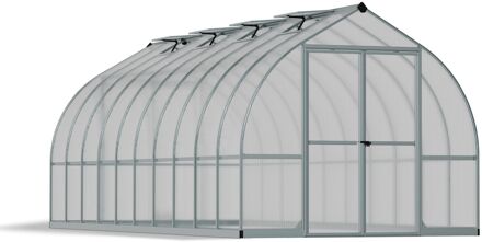 Tuinkas Bella 8x20 - Polycarbonaat - Zilver - 244x604x219cm