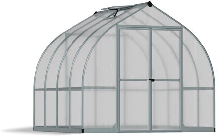 Tuinkas Bella 8x8 - Polycarbonaat - Zilver - 244x244x219cm