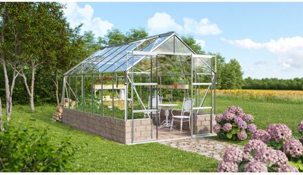 Tuinkas Cassandra 11500 + Basis Zand - Veiligheidsglas 3mm - Aluminium - 257x448x249cm