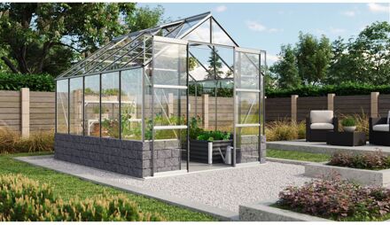 Tuinkas Cassandra 8300 + Basis Antraciet - Veiligheidsglas 3mm - Aluminium - 257x323x249cm