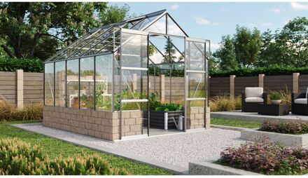 Tuinkas Cassandra 8300 + Basis Zand - Veiligheidsglas 3mm - Aluminium - 257x323x249cm