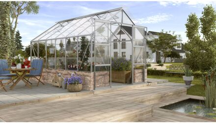 Tuinkas Cassandra 9900 + Basis Zand - Veiligheidsglas 3mm - Aluminium - 257x385x249cm