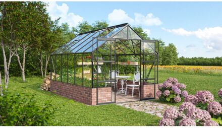 Tuinkas Cassandra 9900 - Veiligheidsglas 3mm - Zwart - 257x385x249cm