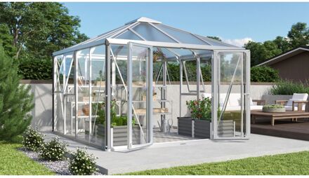 Tuinkas Fortuna 10200 - Veiligheidsglas En Polycarbonaat 10mm - Aluminium - 317x322x265cm