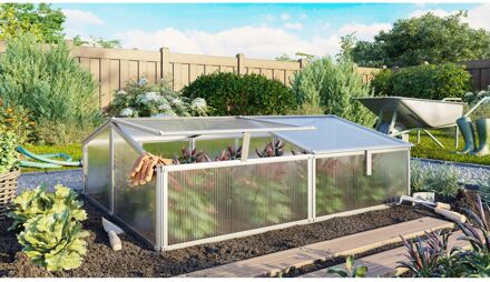 Tuinkas Gaia 2x - Polycarbonaat 4mm - Aluminium - 102x121x39 Cm