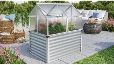 Tuinkas Gaia Jumbo - Polycarbonaat 4mm - Geanodiseerd Aluminium/blank - 83x122x135cm