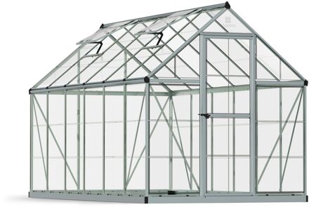 Tuinkas Harmony 6x12 - Polycarbonaat - Zilver - 370x185x208cm